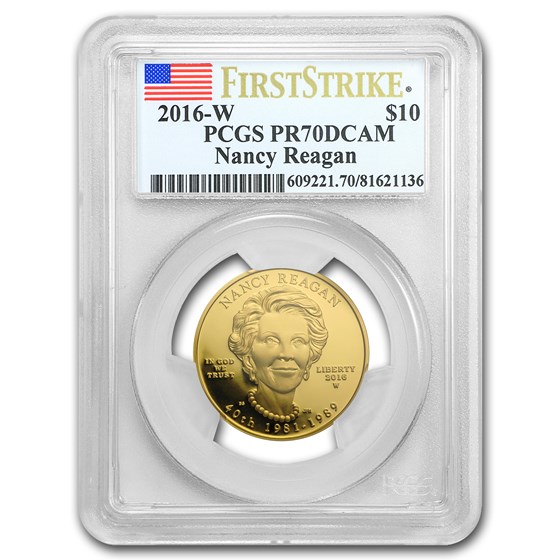 2016-W 1/2 oz Proof Gold Nancy Reagan PR-70 PCGS (FS) 2016-W 1/2 oz Proof Gold Nancy Reagan PR-70 PCGS (FS)